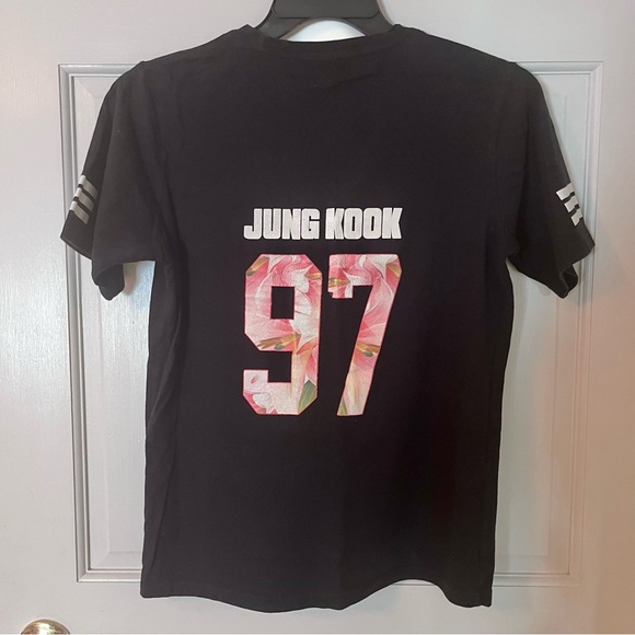 Women’s BTS Jungkook 97 Black Printed Short Sleeve T-Shirt - Picture 3 of 12
